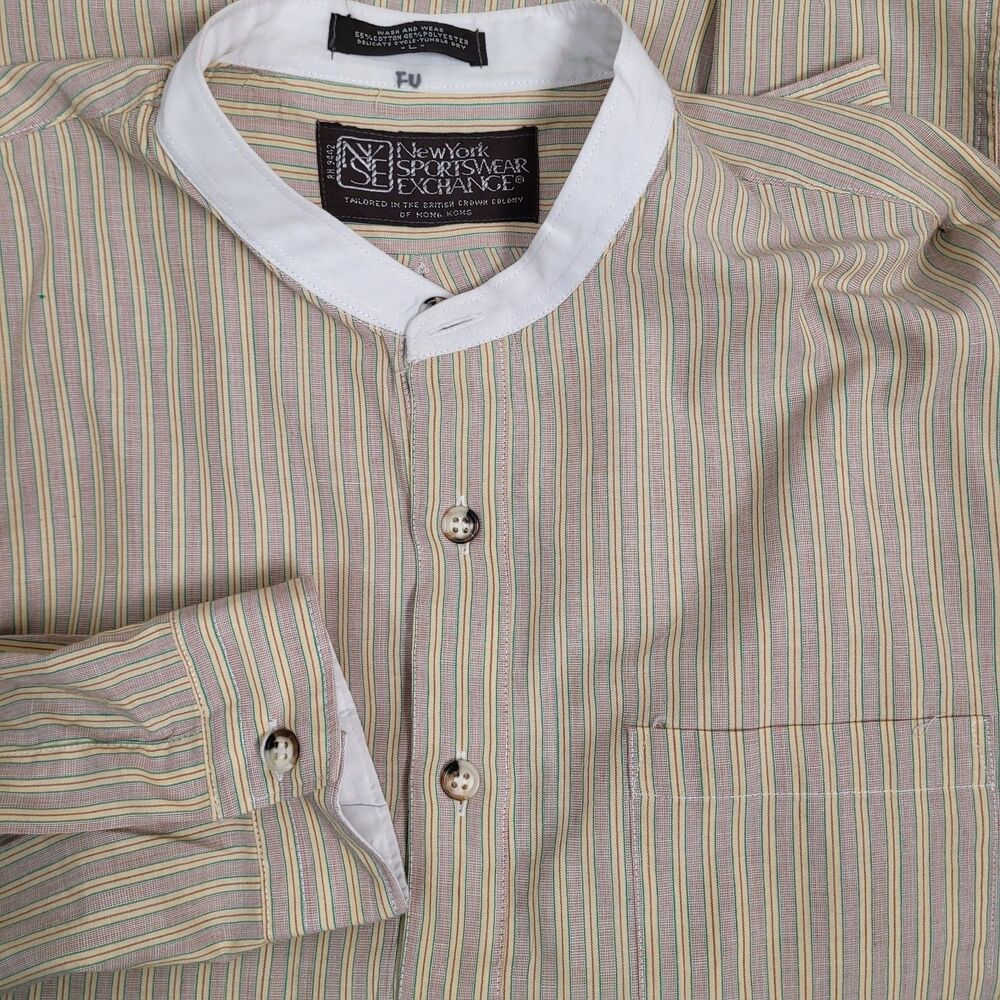 Vintage New York Sportswear Exchange Mens Large Pullover Striped Shirt